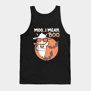 Ghost Cow Halloween Moo , I mean Boo, Funny Cow Lover Tank Top